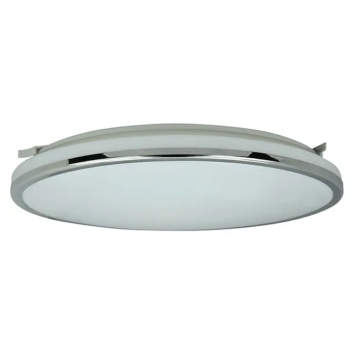 E2 elektro LED-Wand- & Deckenleuchte rund White Rite² - 18 W, Ø x H: 33 x 3,2 cm, Chrom, Weiß, Tageslichtweiß - Moderne LED-Deckenleuchte mit Chrom-Akzenten, ideal für stilvolle Innenräume. Helles, gleichmäßiges Licht für jeden Raum.