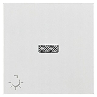 Wippschalter Logus mit Linse/Lichtsymbol (L x B x H: 56 x 56 x 5 mm, Weiß, Kunststoff)