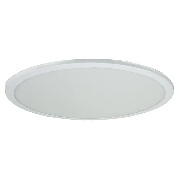 E2 elektro LED-Deckenleuchte rund Round - 40 W, Kaltweiß, Weiß, Ø x H: 600 x 15 mm - Eine weiße LED-Deckenleuchte mit einer runden Form, die ein helles und modernes Licht erzeugt. Das elegante Design passt gut in jedes Interieur.