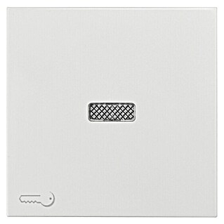 Wippschalter Logus mit Linse/Schlüssel (L x B x H: 56 x 56 x 5 mm, Weiß, Kunststoff)