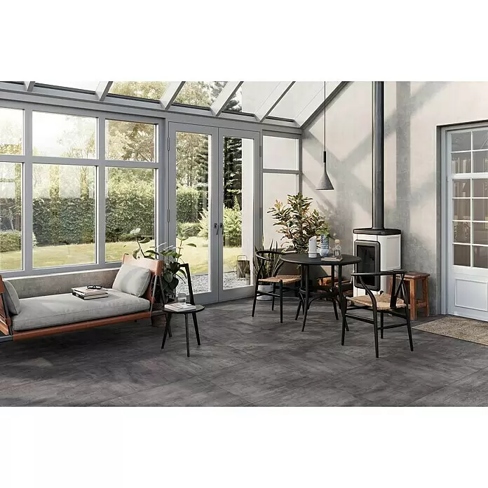Atlas Concorde Solution Terrassenfliese Rover Smoke - 60 x 60 x 2 cm, Anthrazit, Matt - Stimmungsaufnahme