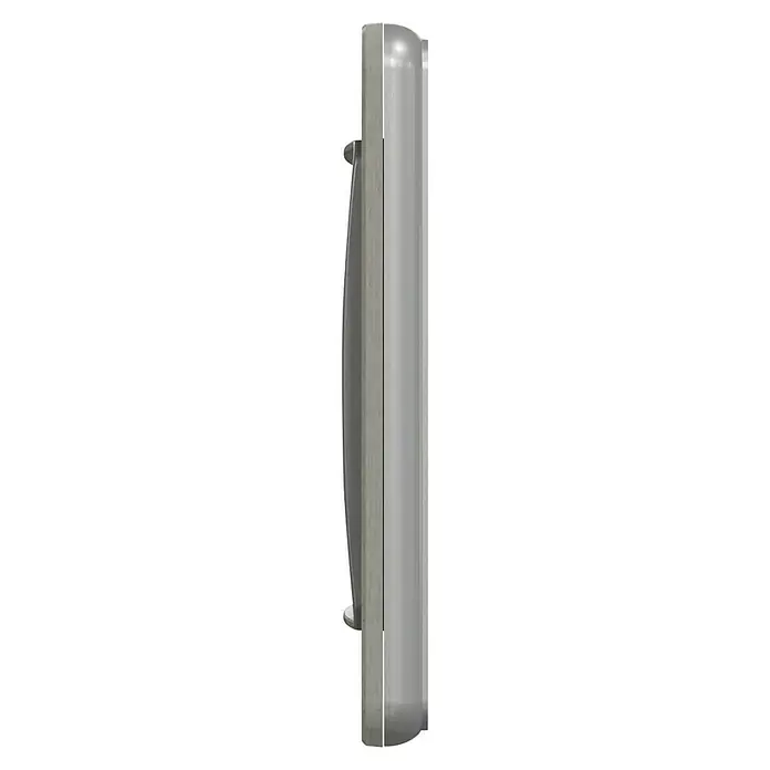 Schneider Electric Sedna Design & Elements Marco - Gris piedra, Modelo de mecanismos: x 2, Plástico, Instalar - Vista lateral de un buzón moderno con tapa gris y bordes redondeados, ofreciendo un acento elegante al exterior de cualquier hogar.