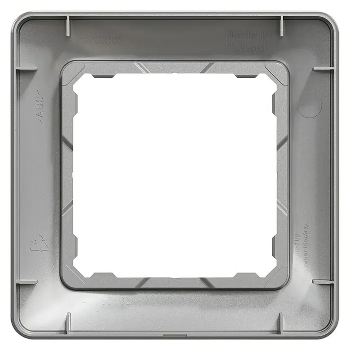 Schneider Electric Sedna Design & Elements Marco - Aluminio, Modelo de mecanismos: x 1, Plástico, Empotrar - Placa de cubierta gris de Schneider Electric con corte rectangular. Diseño de alta calidad para interruptores y enchufes.