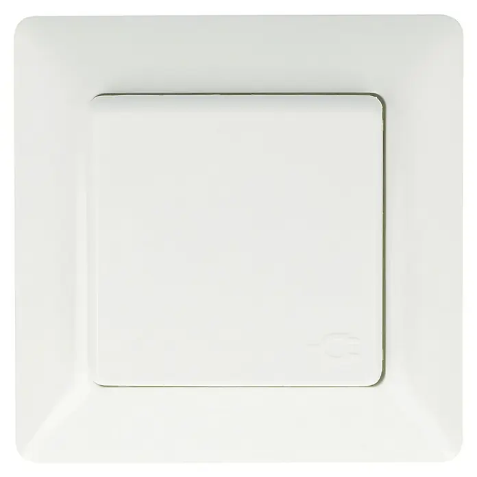 Voltomat MIKRO Feuchtraum-Steckdose - Weiß, IP44 - Weiße quadratische Lichtschalterabdeckung, minimalistisches Design. Perfekt für moderne Wohnräume, einfache Montage.