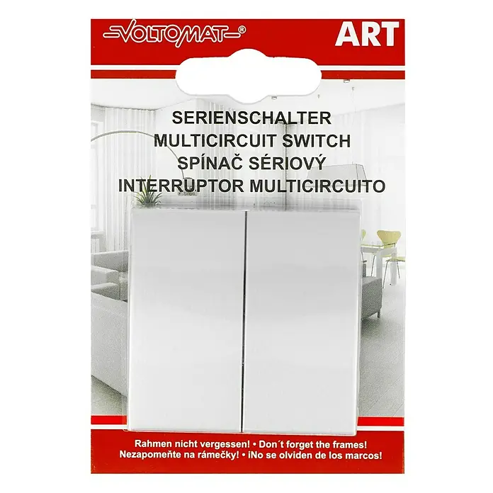 Voltomat ART Serienschalter - Silber, Kunststoff, 10 A - Abbildung einer VOLTOMAT Mehrfachschaltung, die eine zuverlässige Steuerung mehrerer Stromkreise ermöglicht.