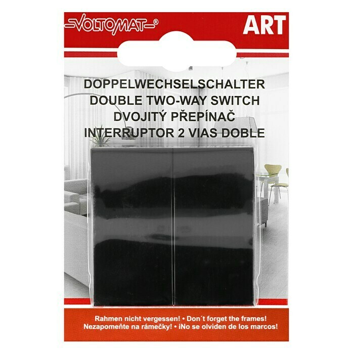Voltomat ART Doppelwechselschalter (Schwarz, Unterputz, Kunststoff, 10 A)