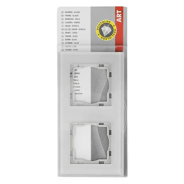 Voltomat ART Glas-Abdeckrahmen - Silber, 2-fach - Bilderrahmen-Set mit Glasfront, ideal zum stilvollen Präsentieren von Fotos und Kunstwerken.