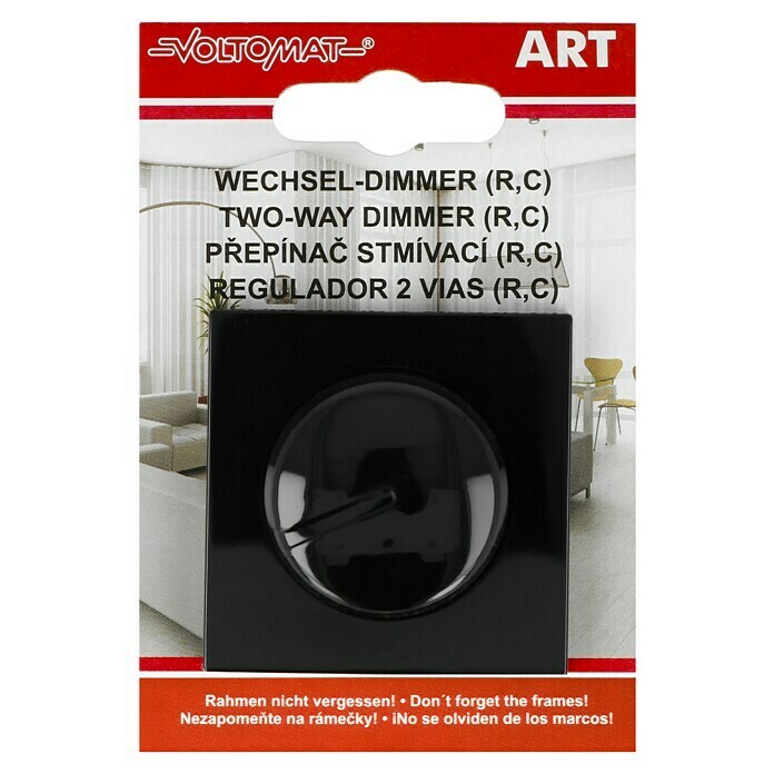 Voltomat ART Dimmer Elektronisch (Schwarz, 20 - 315 W, Kunststoff, Unterputz)