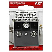 Voltomat ART SAT-Antennendose (Schwarz, 3 Anschlüsse, Kunststoff, Unterputz)