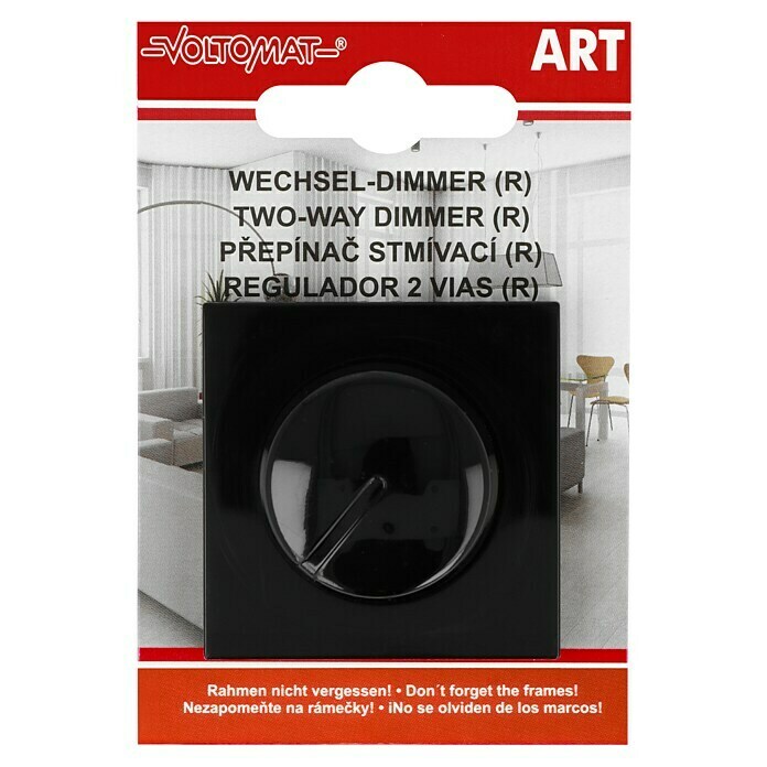 Voltomat ART Dimmer Konventionell (Schwarz, 40 - 400 W, Kunststoff, Unterputz)