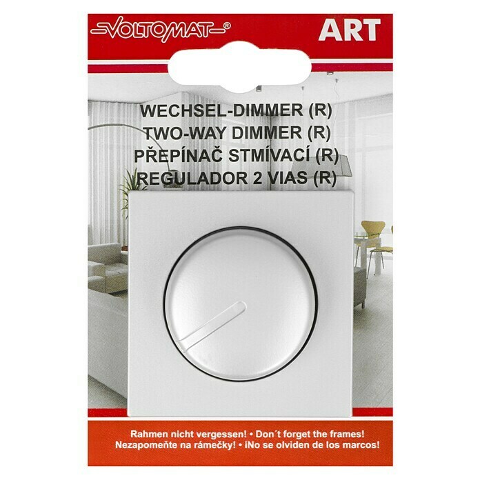 Voltomat ART Dimmer Konventionell (Silber, 40 - 400 W, Kunststoff, Unterputz)