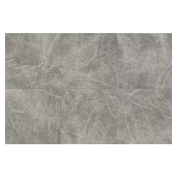 Atlas Concorde Solution Marble Vison Feinsteinzeugfliese Grigio Chiaro - 60 x 60 cm, Grau, Glänzend - Draufsicht
