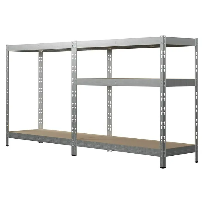Regalux Metallregal - H x B x T: 180 x 90 x 40 cm, Traglast pro Boden: 175 kg, Anzahl Böden: 5 Stk., Grau, Stecken - Regalsystem mit zwei Ebenen, robust und ideal für Lagerung in Garage oder Keller. Das Metallregal bietet viel Stauraum für Ordnung.