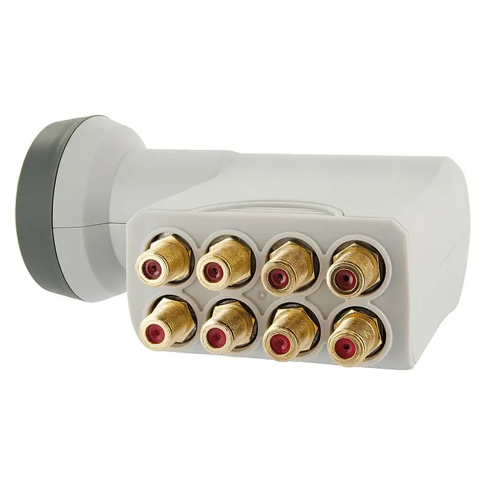 Schwaiger Verteiler Octo LNB - 40 mm, Hellgrau - Ein Breitband-LNB mit acht Ausgängen für den Satellitenempfang in hoher Qualität. Ideal für Mehrteilnehmeranlagen.