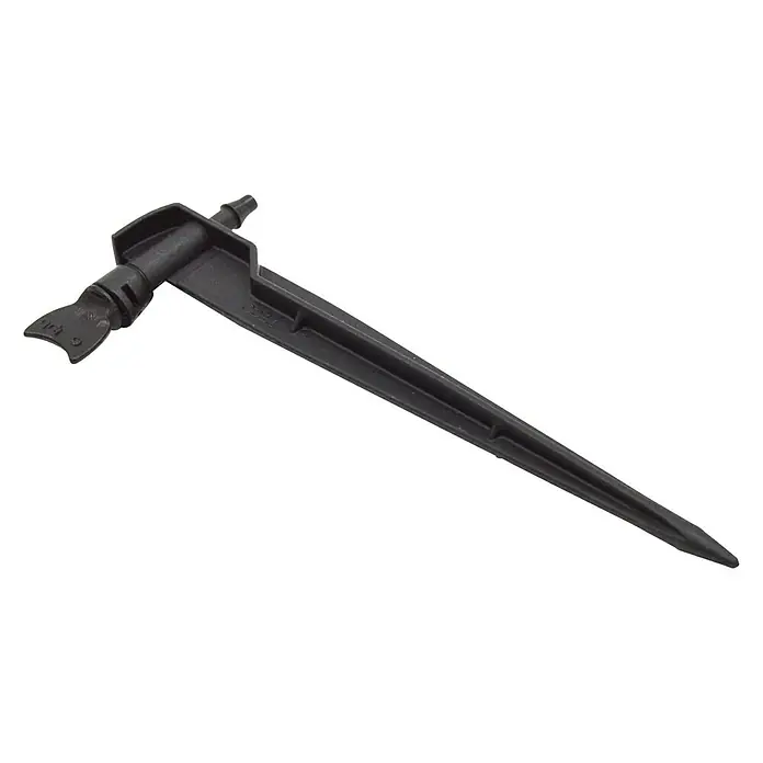 Gotero lineal Delta con estaca - 6 l/h, 20 ud. - Estaca de riego negra para un riego preciso del jardín, ideal para el suministro directo de agua a las raíces de las plantas.