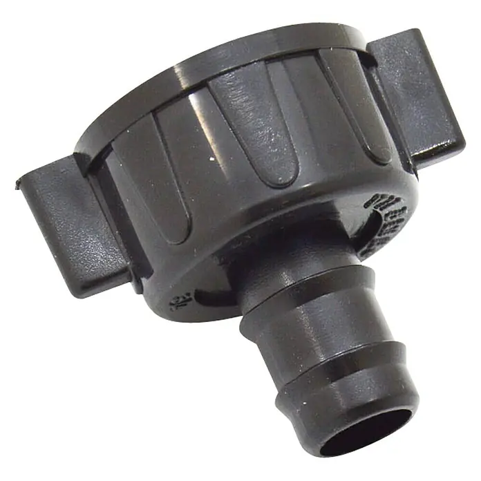 Conector para manguera goteo Hembra - ¾″, 12 mm, Plástico - Racor de púas de plástico negro para conexiones de manguera, ideal para sistemas de riego y aplicaciones de jardinería. Conector duradero.