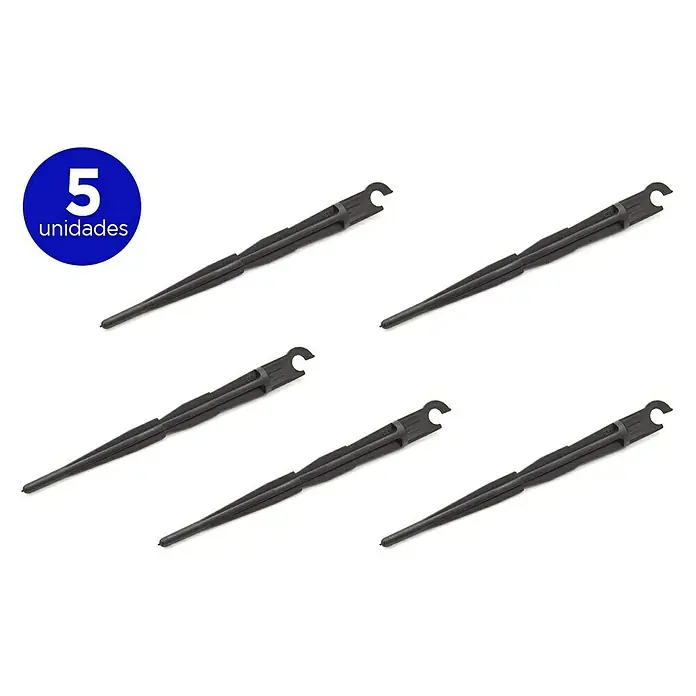 Difusor con rosca abierto - 4 mm, 5 ud. - Un conjunto de cinco puntas de riego negras para la irrigación de plantas. Ideal para jardinería y cuidado de plantas.