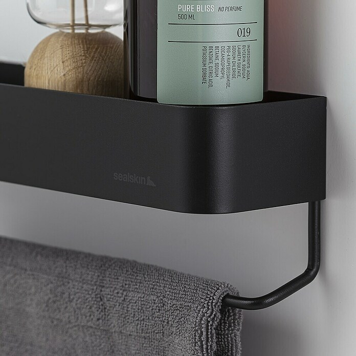 Sealskin Wandrek Brix (l x b x h: 80 x 550 x 100 mm, Belastbaarheid: 3 kg, Metaal, Zwart) | BAUHAUS