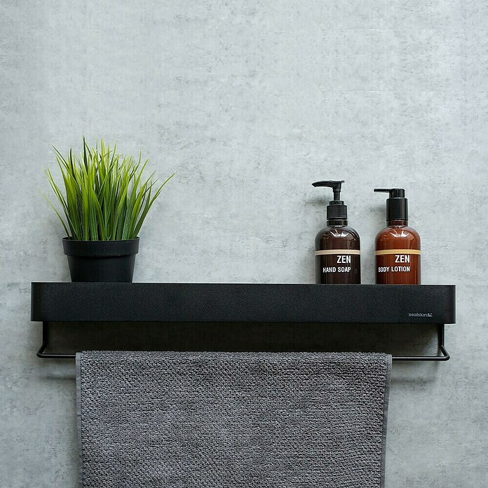 Sealskin Wandrek Brix (l x b x h: 80 x 550 x 100 mm, Belastbaarheid: 3 kg, Metaal, Zwart) | BAUHAUS
