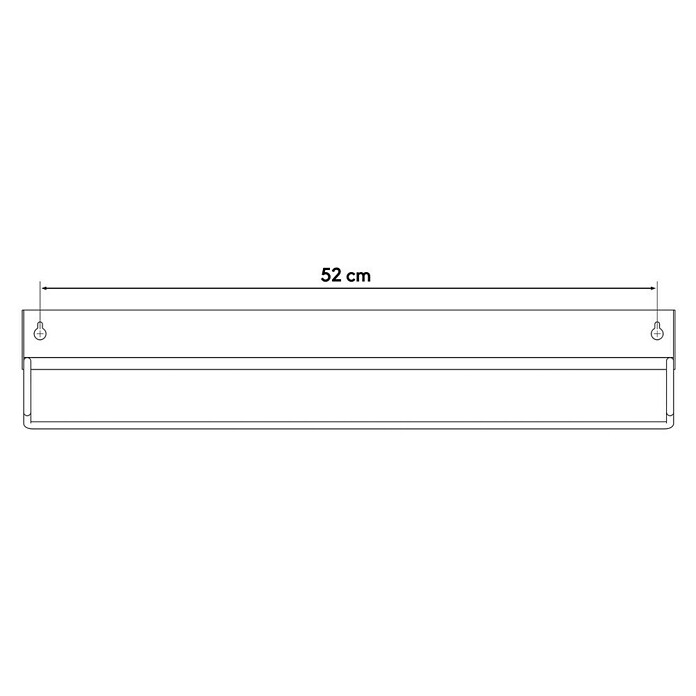 Sealskin Wandrek Brix (l x b x h: 80 x 550 x 100 mm, Belastbaarheid: 3 kg, Metaal, Zwart) | BAUHAUS