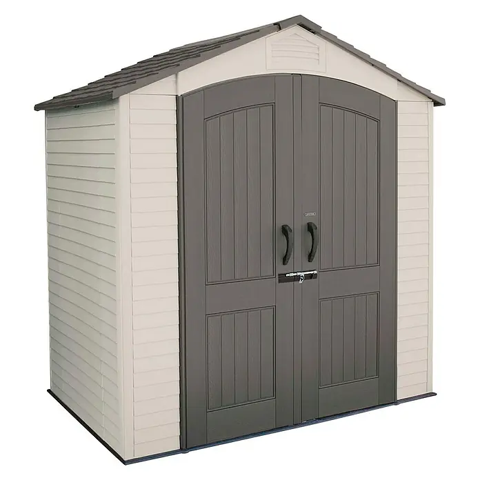 Lifetime Gerätehaus Starlet - 215 cm, 140 cm, Kunststoff, Anthrazit/Grau - Ein geräumiges Gerätehaus mit Doppeltüren und einer stabilen Konstruktion für die Aufbewahrung im Freien.