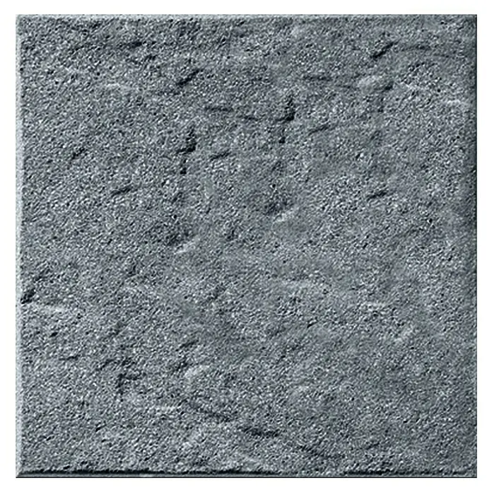 Terrassenplatte Rustica - 40 x 40 x 4 cm, Titanio, Beton - Nahaufnahme eines grauen Betonpflasters mit rauer Oberfläche. Ideal für Außenbereiche und Gartenwege.