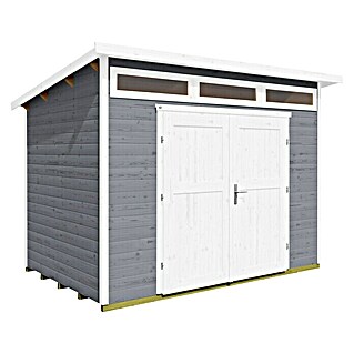 Weka Gartenhaus 264 Gr. 4 (Außenmaß inkl. Dachüberstand (B x T): 330 x 285 cm, Holz, Grau)
