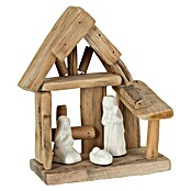 Krippe Natur mit Figuren (L x B x H: 17 m x 10 m x 19 cm, Natur, Holz) | BAUHAUS