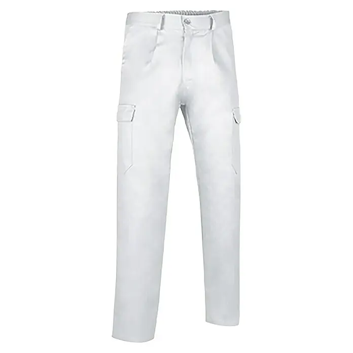 Pantalones de trabajo Coolwork - XXL, Blanco - Pantalones cargo blancos para hombre, ideales para trabajo o tiempo libre, con bolsillos funcionales y un ajuste cómodo.