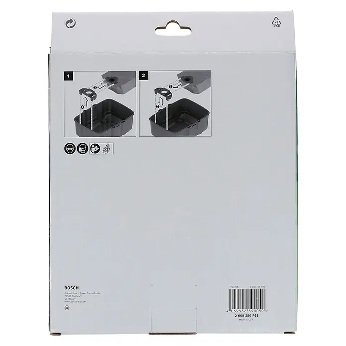 Bosch Staubbeutel - 5 Stk., Passend für: Bosch Nass-Trockensauger AdvancedVac 18V-8 - Verpackung des Bosch Produkts mit Montageanleitung und Recyclinghinweis.