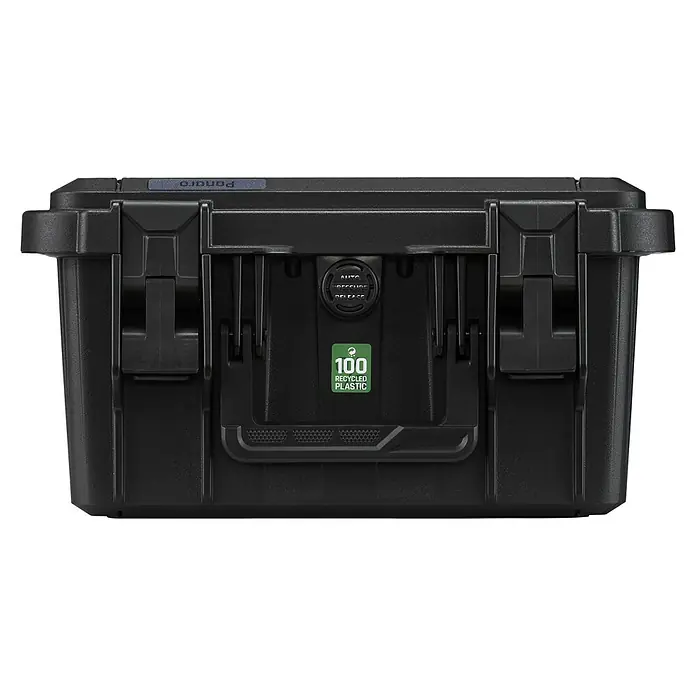 Wasserdichter Koffer EKO30 - L x B x H: 290 x 220 x 160 mm, Ohne Schaumstoffeinlage, Grau - Robuster, schwarzer Panaro-Koffer aus 100% recyceltem Kunststoff mit stabilen Verschlüssen und automatischem Druckausgleich für sicheren Transport.