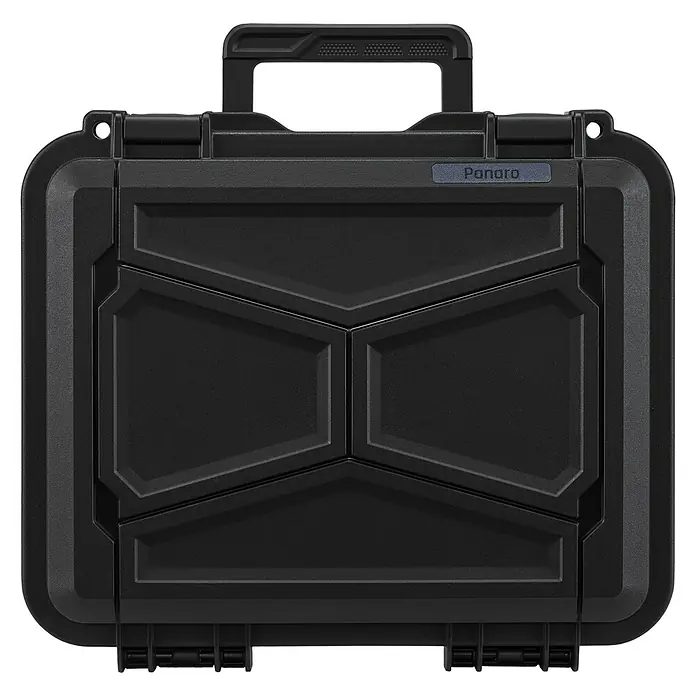 Wasserdichter Koffer EKO30 - L x B x H: 290 x 220 x 160 mm, Mit Würfelschaumstoffeinlage, Grau - Robuster schwarzer Panaro Koffer mit strukturiertem Design und Tragegriff, ideal für den sicheren Transport empfindlicher Ausrüstung.