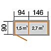 Weka Kaminholzregal 663 (254 x 96 x 193 cm, Holz, Kesseldruckimprägniert) | BAUHAUS
