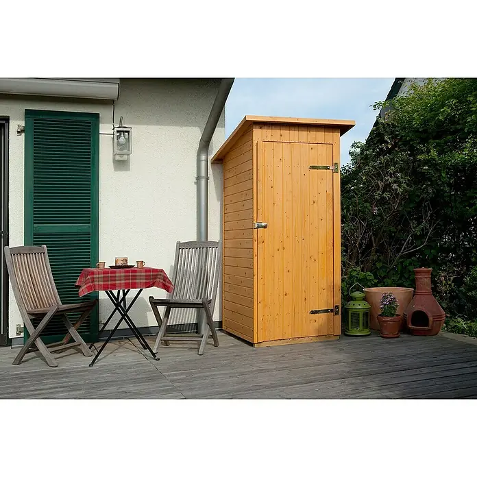 Weka Gartenschrank 361 Gr. 1 - Außenmaß inkl. Dachüberstand (B x T): 100 x 105 cm, Holz, Ohne Dachschindeln - Die Gartengerätebox aus Holz bietet ausreichend Stauraum für Werkzeug. Praktische Lösung für eine ordentliche Gartenorganisation, wetterfest und langlebig.