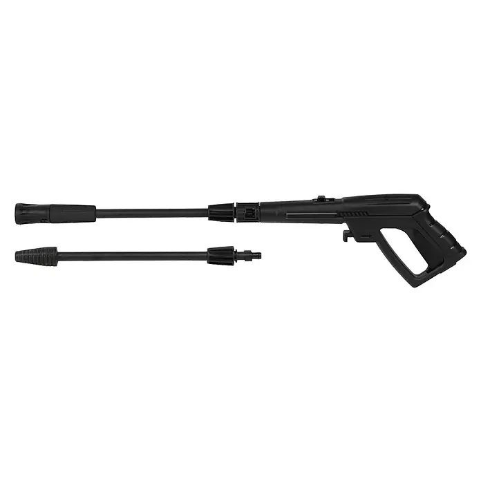 PowerPlus Hidrolimpiadora de alta presión POWXG90410 - 150 bar, 1.800 W, Capacidad de bombeo: 420 l/h - Pistola de hidrolavadora negra con dos accesorios de varilla de extensión para diversas opciones de limpieza.
