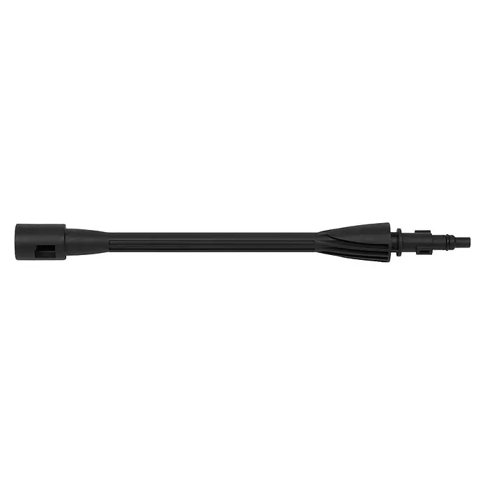 PowerPlus Hidrolimpiadora de alta presión POWXG90410 - 150 bar, 1.800 W, Capacidad de bombeo: 420 l/h - La imagen muestra un accesorio de boquilla turbo espiral negro para una hidrolimpiadora, diseñado para una limpieza eficaz.