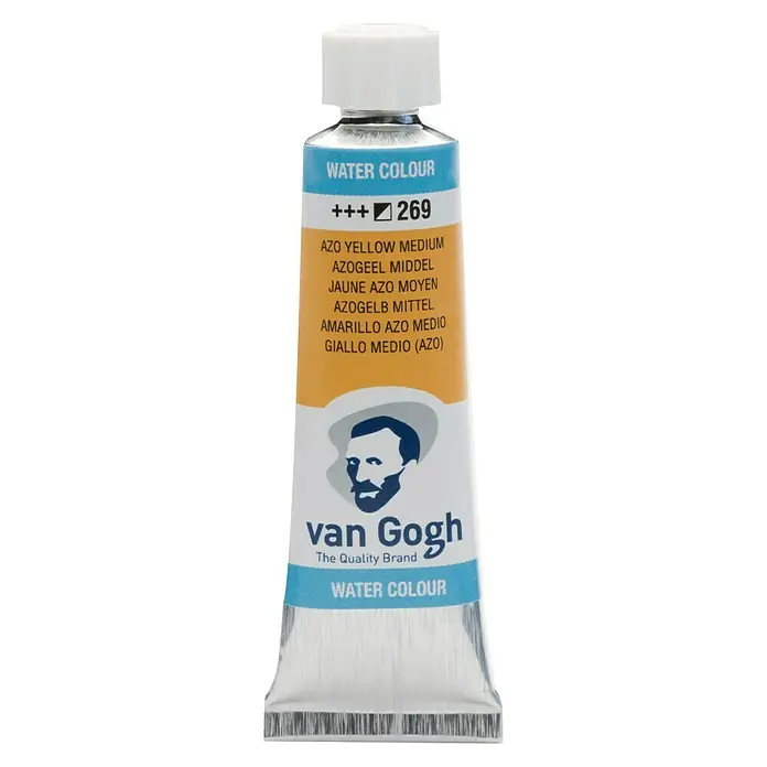 Talens Van Gogh Acuarela - Amarillo azo medio, 10 ml, Tubo - Tubo de acuarela "Azo Yellow Medium" de Van Gogh, una opción de alta calidad para artistas.