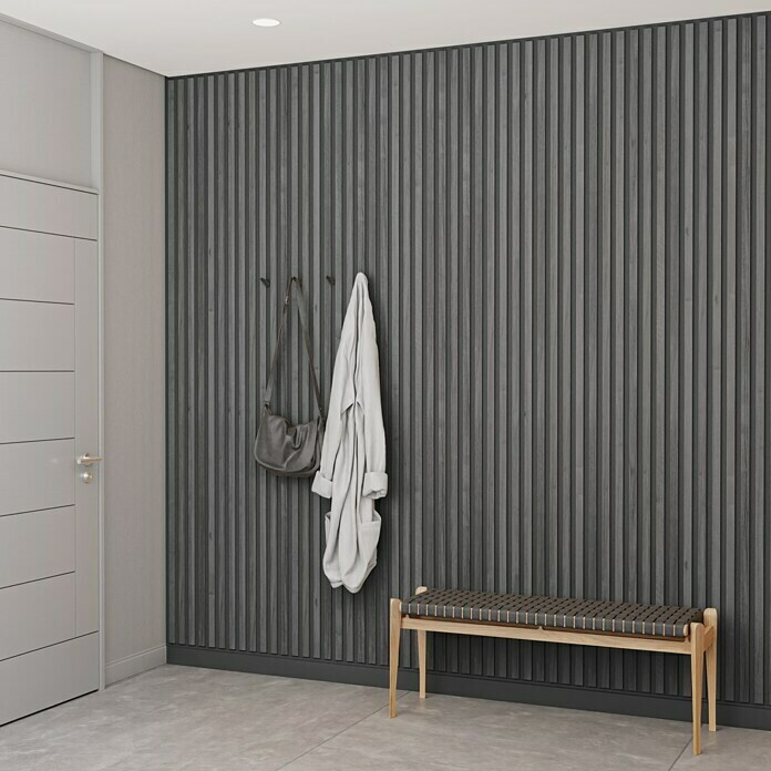 Panel acústico decorativo Premium Light (Roble gris, 2,5 m x 0,3 m x 11 mm)
