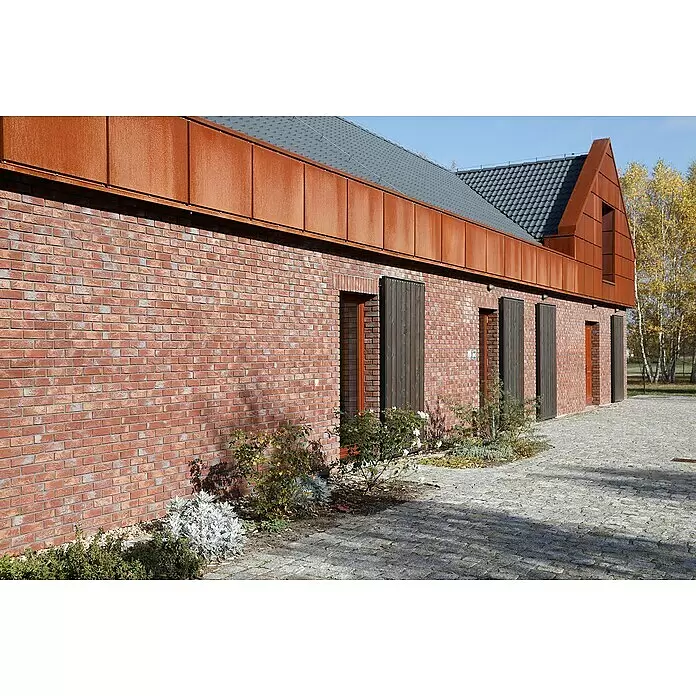 Stegu Verblendstein-Ecke Country 668 - 20,5 cm x 9,5 cm x 14 mm, Braun, Steinoptik - Stimmungsaufnahme