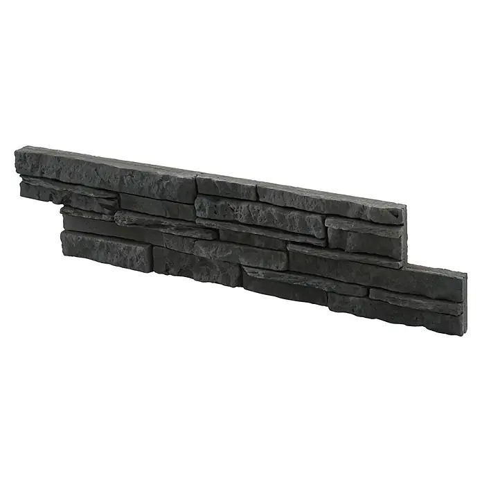 Stegu Verblendstein Kongo - 12 x 53,3 cm, Graphit, Steinoptik - Dekoratives Wandpaneel mit dunkler Steinoptik. Ideal für die moderne Wandgestaltung im Innen- und Außenbereich.