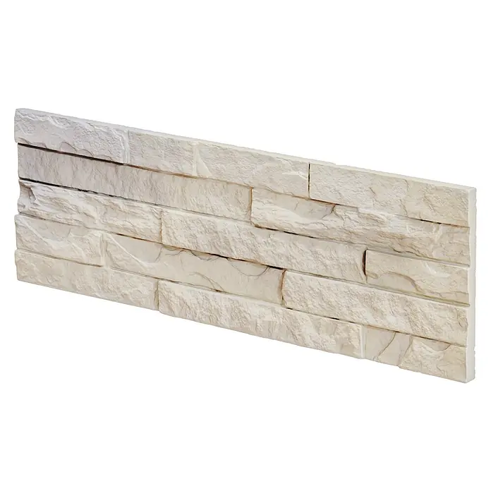 Stegu Verblendstein Hampton - 13 x 38,5 cm, Grau/Beige, Steinoptik - Ein einzelnes Paneel aus Ziegelwand-Dekor für den Innenbereich. Verleiht jedem Raum einen rustikalen und modernen Touch.
