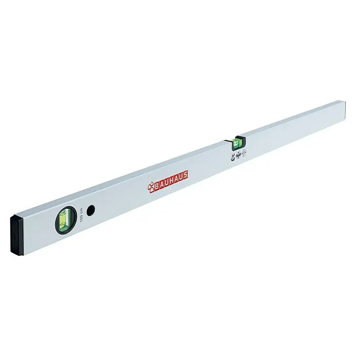 BAUHAUS Wasserwaage - 100 cm, Anzahl Libellen: 2 Stk. - Wasserwaage von Bauhaus in Silber mit einer Länge von 100 cm, ideal für präzise Messungen bei Bau- und Renovierungsarbeiten.
