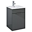 Badmöbel-Set Qubo Plus (40 cm, 2-tlg., Anthrazit, Hochglanz)