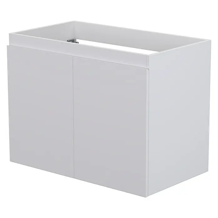 Camargue Espacio Waschtischunterschrank - 80 x 46 x 60 cm, 1 Einlegeboden, Gama weiß matt - Produktansicht eines weißen Waschtischunterschranks mit zwei Türen ohne Griffe. Moderner Stil für Badezimmer.
