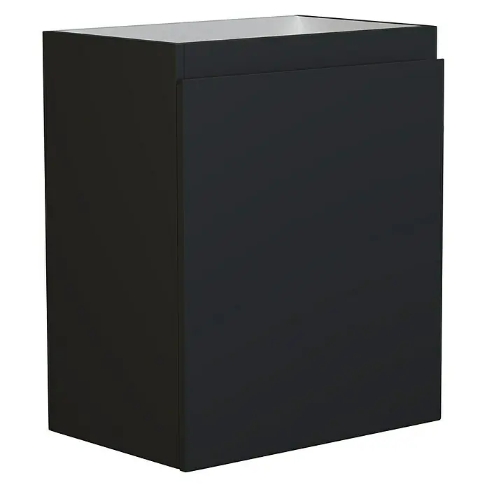 Camargue Espacio Waschtischunterschrank - 50 x 33 x 60 cm, Gama anthrazit matt - Schwarzer Waschbeckenunterschrank mit geradlinigem Design und glatter Oberfläche für ein modernes Badezimmer. Ideal für zusätzlichen Stauraum.