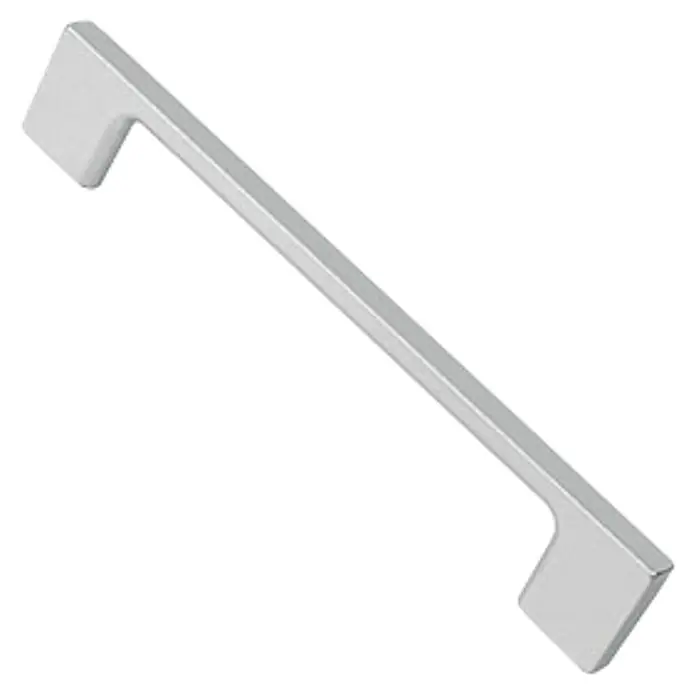 Nesu Tirador para muebles 79817 - L x An x Al: 15,4 x 0,8 x 2,4 cm, Acero, Cromado - Un elegante tirador de armario plateado perfecto para cocinas y baños modernos, con un diseño minimalista que mejora cualquier espacio.