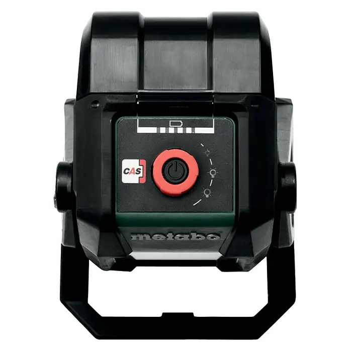 Metabo CAS 18V LED-Akkustrahler BSA 12-18 LED 2000 - 18 V, Ohne Akku, 2.000 lm - Akkubetriebener Baustrahler von Metabo mit rotem Netzschalter und Anzeige für Akkukapazität. Ideal für den mobilen Einsatz auf Baustellen.