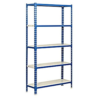 Simonrack Simonclick Estantería metálica Mini (L x An x Al: 40 x 80 x 180 cm, Capacidad de carga: 180 kg/balda, Número de baldas: 5 ud., Inserción, Azul/Blanco)