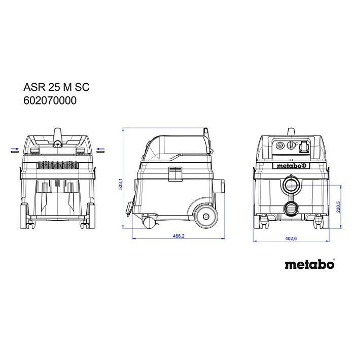 Metabo Nass-Trockensauger ASR 25 M SC (1.400 W, 25 l) | BAUHAUS