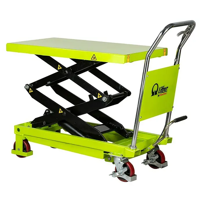 Pramac Mesa elevadora de tijera LT35D - Capacidad de carga: 350 kg, Acero, Altura de elevación: 350 mm - 1.300 mm - Aquí tienes un carro elevador de tijera Lifter. El carro elevador móvil es una gran ayuda para levantar mercancías pesadas.